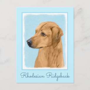 Cartão Postal Pintura Ridgeback da Rodésia - Arte Cachorra Origi