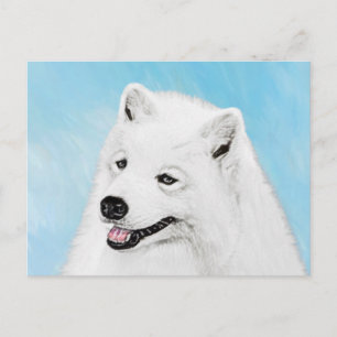 Cartão Postal Pintura Samoyed - Arte Cachorosa Original