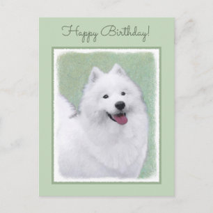 Cartão Postal Pintura Samoyed - Arte Cachorosa Original