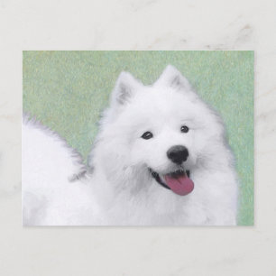 Cartão Postal Pintura Samoyed - Arte Cachorosa Original