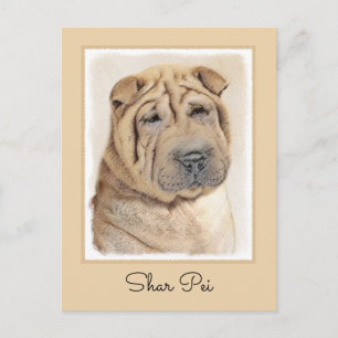 Cartão Postal Pintura Shar Pei - Arte Cachorra Original
