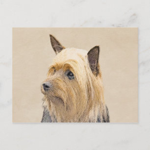 Cartão Postal Pintura Silky Terrier - Arte Cachorro Original Cac
