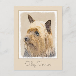 Cartão Postal Pintura Silky Terrier - Arte Cachorro Original Cac