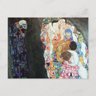 Cartão Postal Pintura sobre morte e vida de Gustav Klimt (1908)