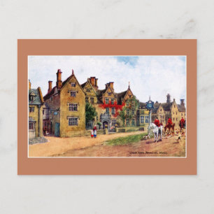 Cartão Postal Pintura vintage Lygon Arms Broadway arte