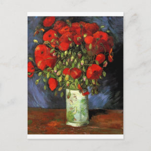 Cartão Postal Pintura Vintage Van Gogh Vaso de Flores em Flor