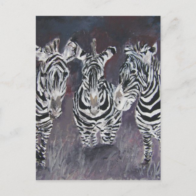 Cartão Postal pintura zebra (Frente)