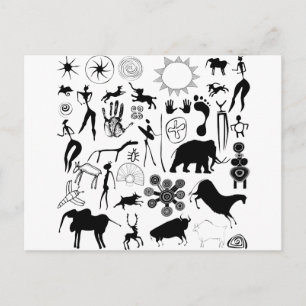 Cartão Postal pinturas cavernas - arte primitiva