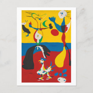Cartão Postal pinturas de joan miro, abstrato art
