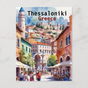 Cartão Postal Pinturas de Viagem de Grécia de Salónica