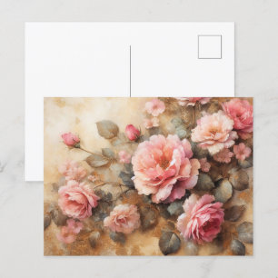 Cartão Postal Pinturas Rosa Esbranquiçadas Pintura Pintura