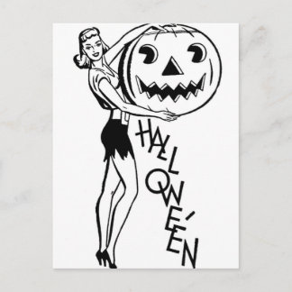 Cartão Postal Pinup de Halloween Retro
