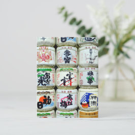 Cartão Postal Pipas de Sake do Santuário de Ise, Japão