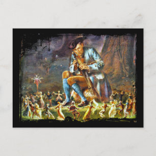 Cartão Postal Piper Playing for Faeries