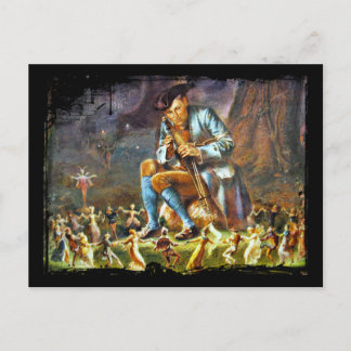 Cartão Postal Piper Playing for Faeries