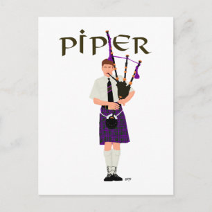 Cartão Postal PIPER Xadrez Roxa