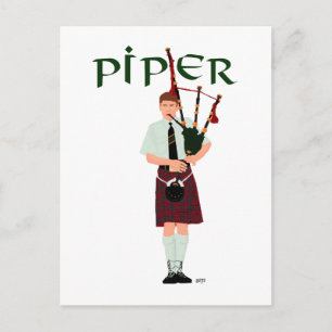 Cartão Postal PIPER Xadrez Vermelho