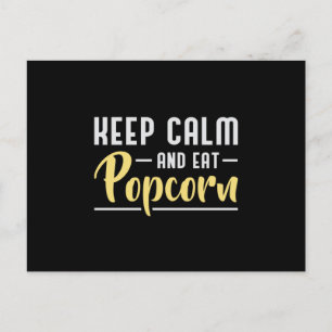 Cartão Postal Pipoca Filme Cinema Dia Snack Manter Calma Ideia D