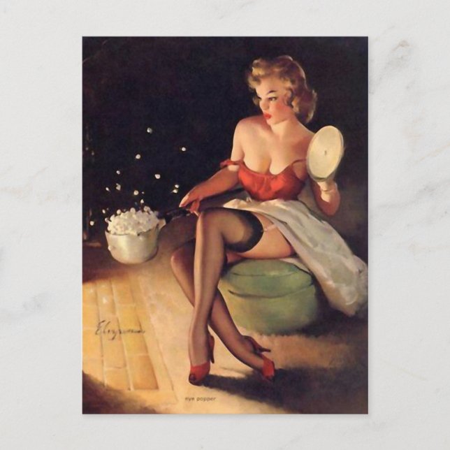 Cartão Postal Pipoca Pin Up (Frente)