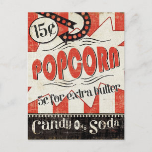 Cartão Postal Pipoca Retro