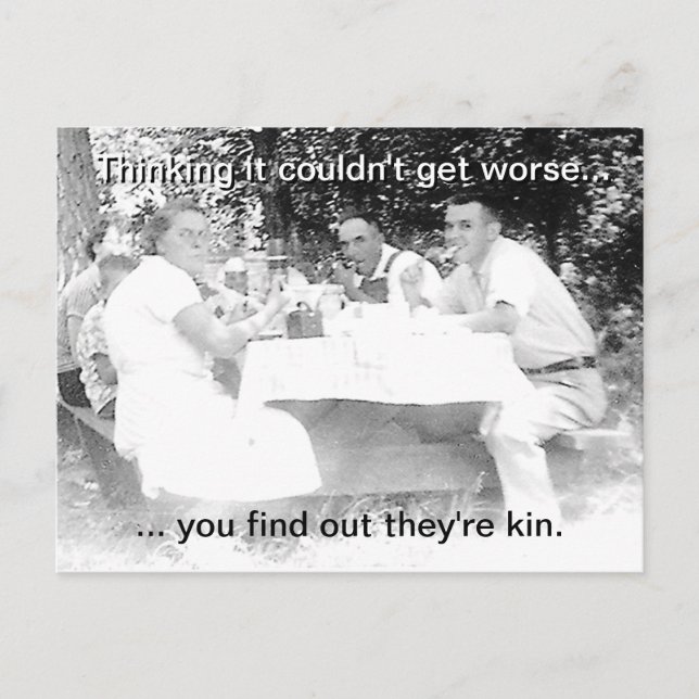 Cartão Postal Piquenique Familiar Antigo (Frente)