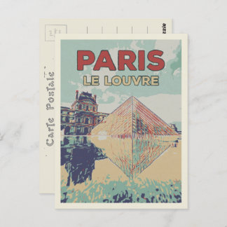 Cartão Postal Pirâmide Paris França do Louvre