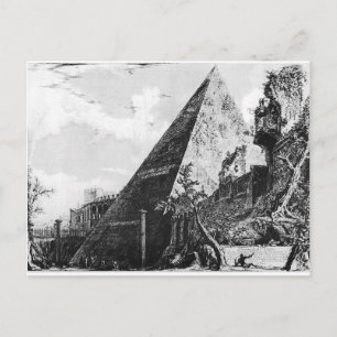 Cartão postal pirâmide vintage piranesi