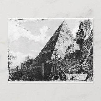 Cartão postal pirâmide vintage piranesi