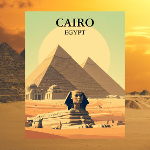 Cartão Postal Pirâmides do Cairo Egito e Viagem do Esphinx