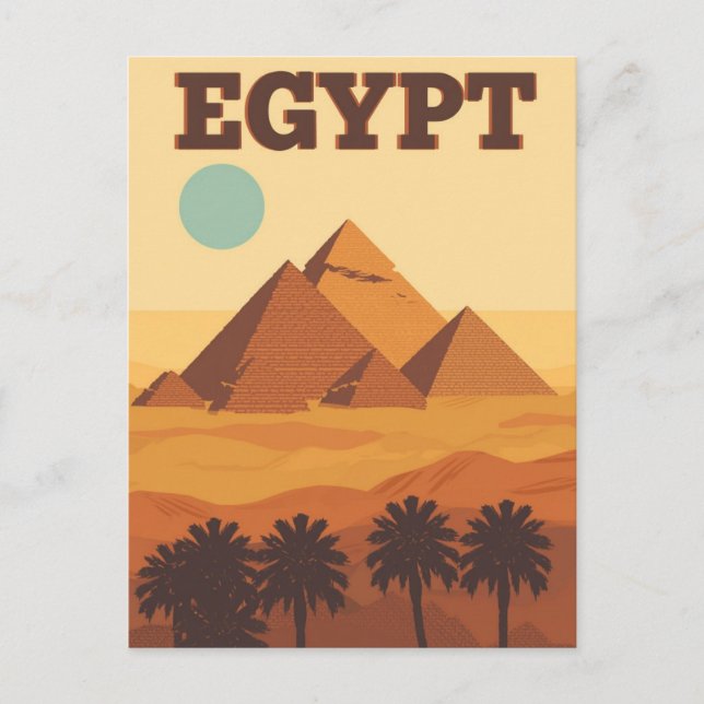 Cartão Postal Pirâmides do Deserto do Egito (Frente)