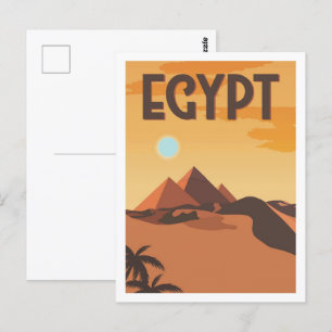 Cartão Postal Pirâmides Egito Famosa Ilustração de Viagem
