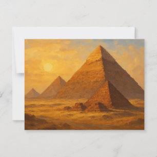 Cartão Postal Pirâmides Majestosas Desertam Cartaz Egípcio do So