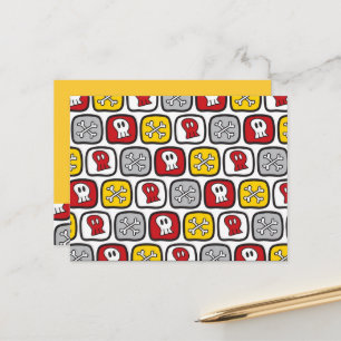 Cartão Postal Pirata de desenho animado / caveira de esqueleto e