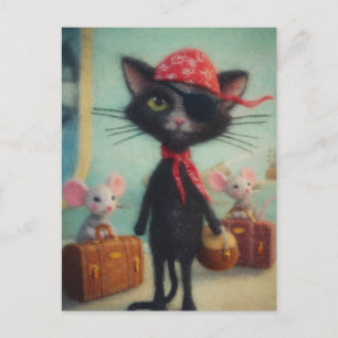 Cartão Postal Pirata de Gato e Ratos