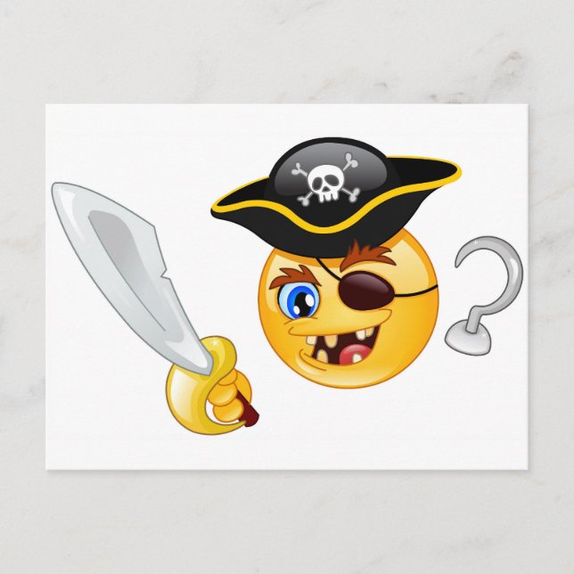 Cartão Postal pirata emoji (Frente)