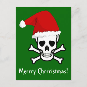 Cartão Postal Pirata Engraçado Feliz Natal Saudação Arrrgh Compa