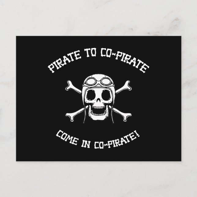 Cartão Postal Pirata para Co-Pirata (Frente)