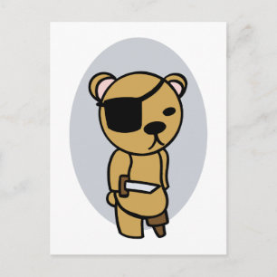 Cartão Postal Pirata Teddy Bear
