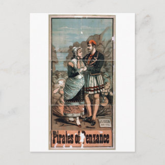 Cartão Postal Piratas do Teatro Penzance Vintage