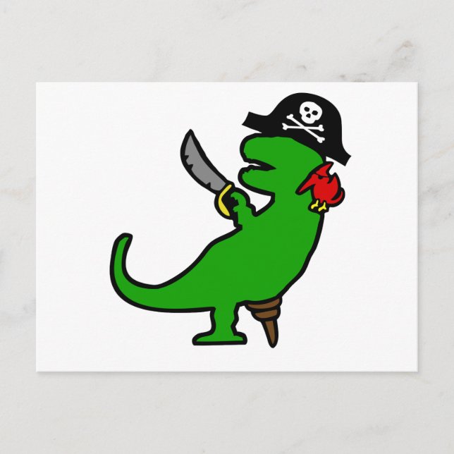 Cartão Postal Pirate Dinosaur (Frente)