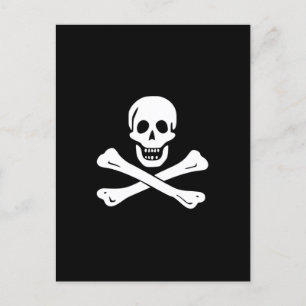Cartão Postal Pirate Flag Skull e Crossbones Jolly Roger