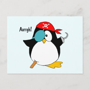 Cartão Postal Pirate Penguin