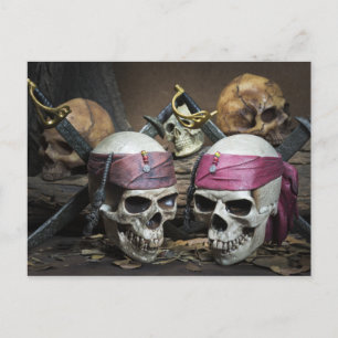 Cartão postal Pirate Skulls