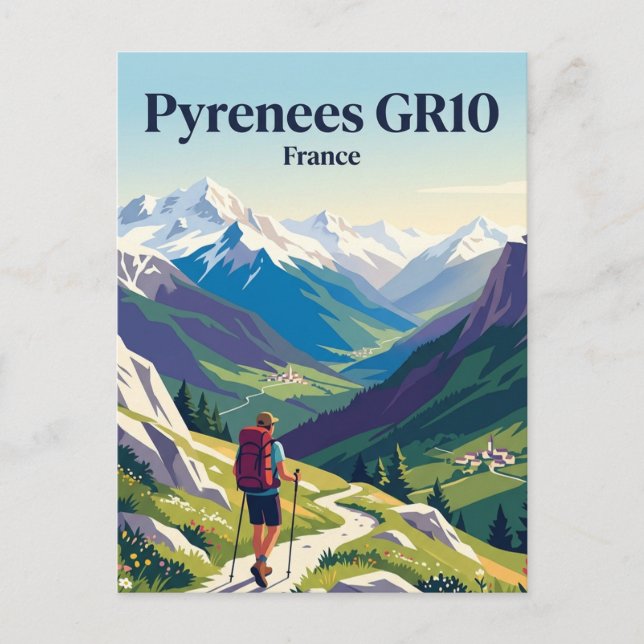 Cartão Postal Pirenéus GR10 França (Frente)