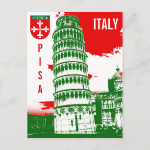 Cartão Postal Pisa, Itália - A Torre de Aluguel