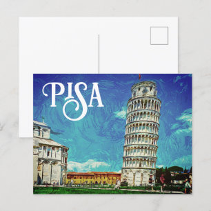 Cartão Postal Pisa Itália, Europa - Tinta Colorida