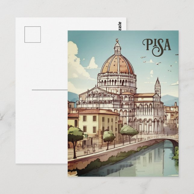 Cartão Postal Pisa Itália europa viagem (Frente/Verso)
