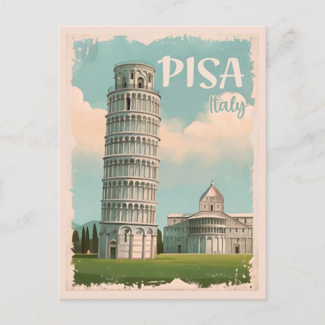 Cartão Postal Pisa Itália - Torre Inclinada, Piazza dei Miracoli (Frente)