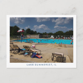 Cartão Postal Piscina Nadadora Summertime Lake Summerset, Illino