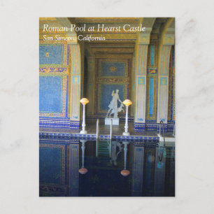 Cartão Postal Piscina romana no Castelo de Hearst, Califórnia